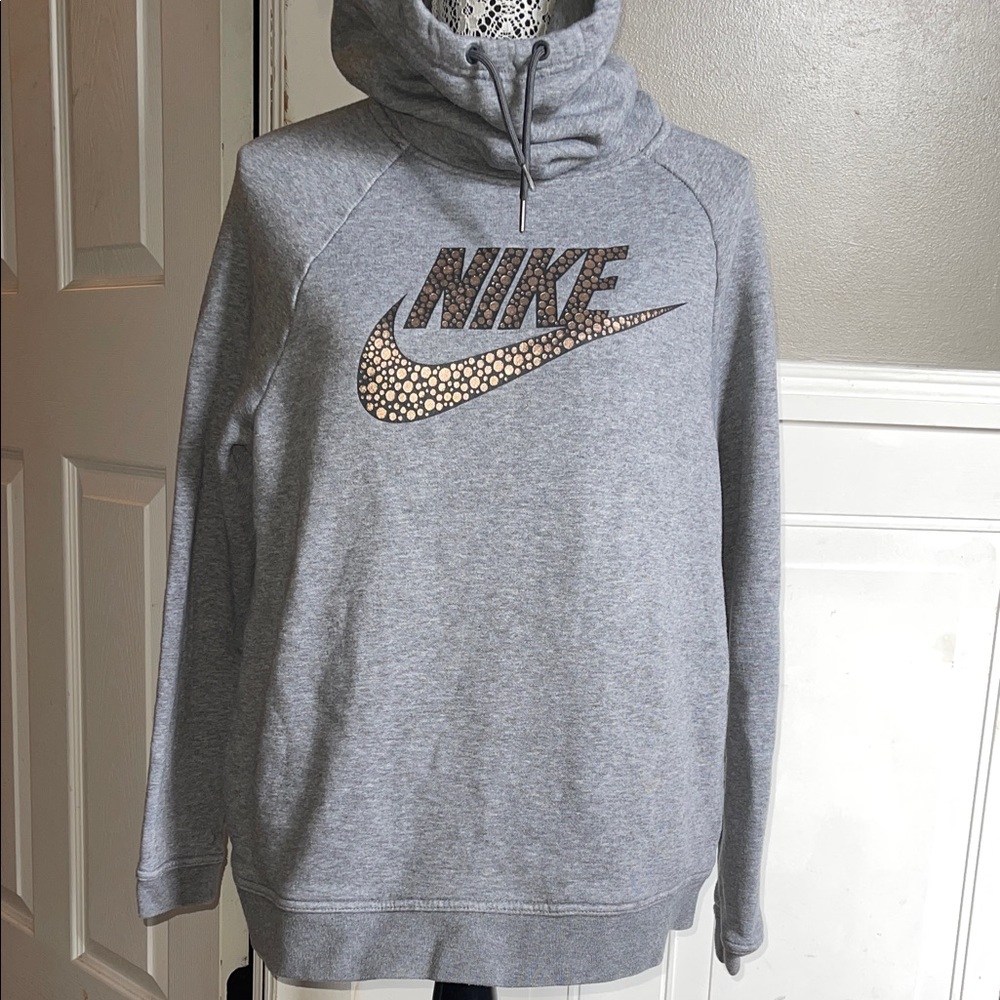 Nike woman’s cowl neck hoodie L rose gold